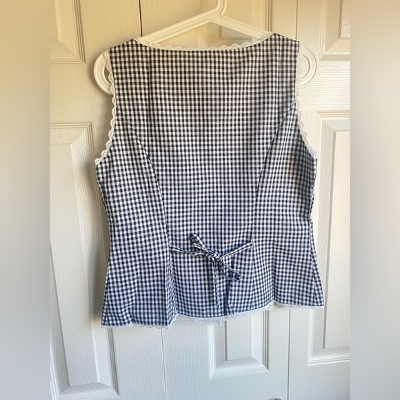 New Reformation Amela Linen Lace Top Remy Check - Picture 9 of 11